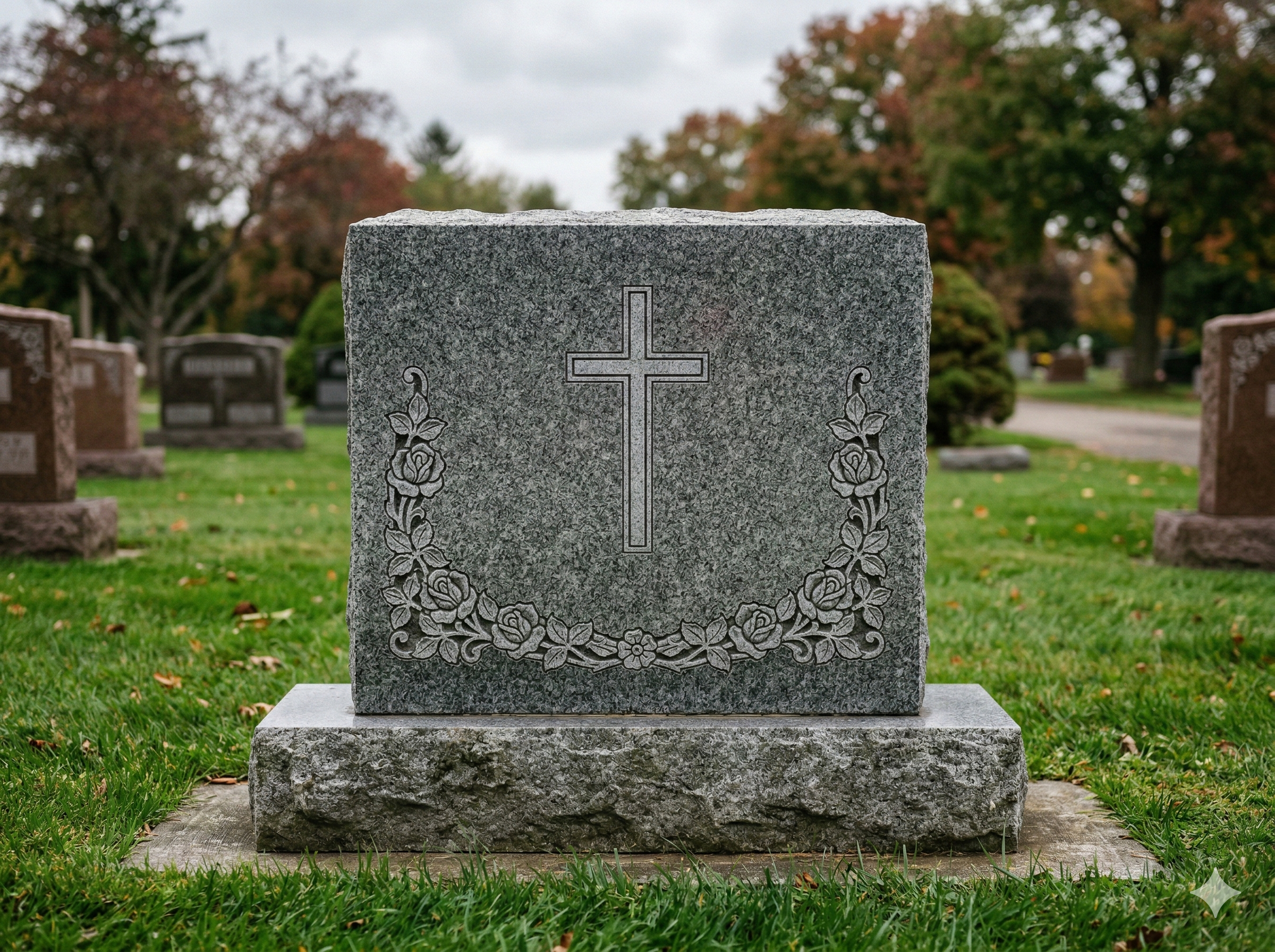 Custom upright granite monument